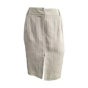 ALK Women's size 6 Talbots Linen Blend‎ Pinstripe Pleated Front Pencil Skirt NEW